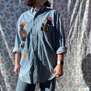 Most wanted denim oversized button up size large